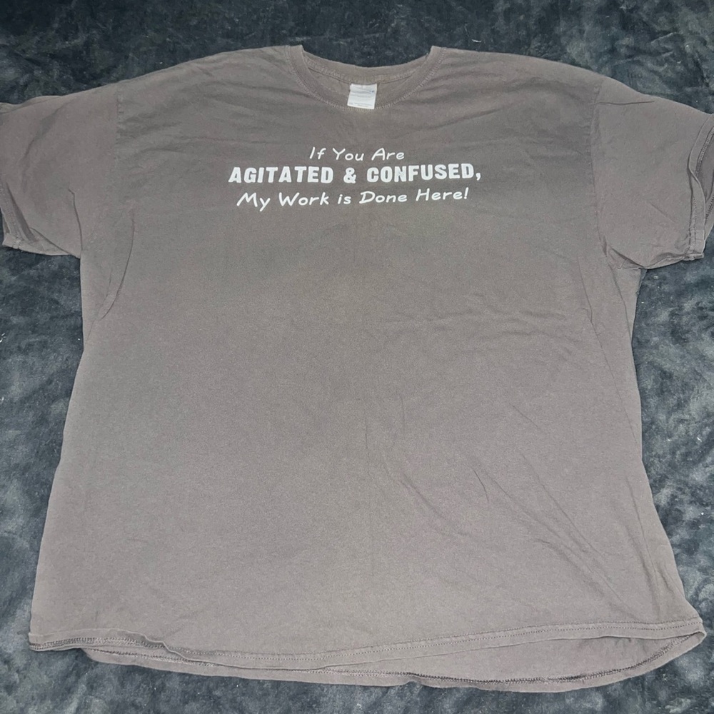 Funny Gray Graphic Tee- Size 2XL